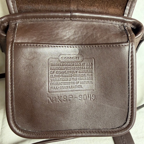 Coach Tango Flap Dark Brown Leather Crossbody Bag Hangtag Silver Hardware 1998 - Picture 11 of 16